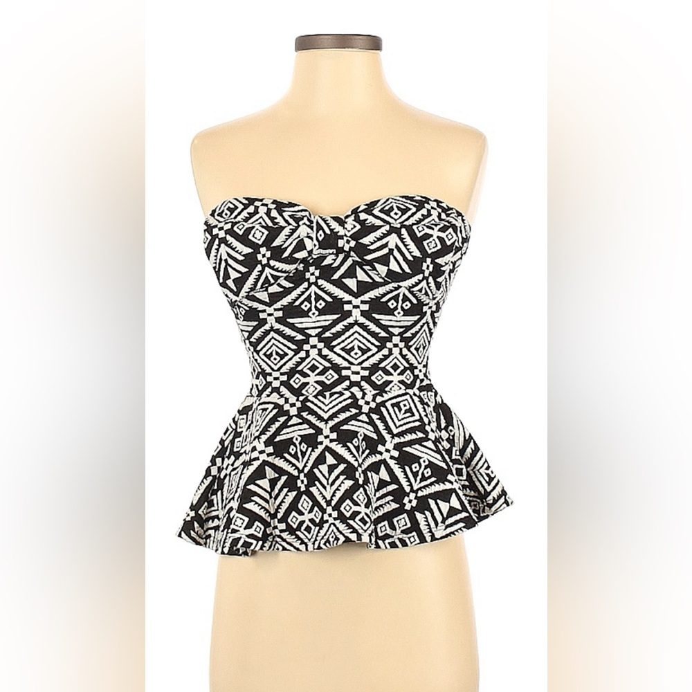 Charlotte Russe Small Black and White Tube Top